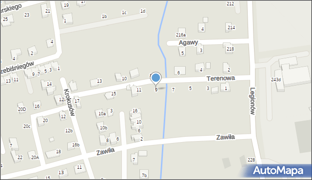 Czechowice-Dziedzice, Terenowa, 9, mapa Czechowic-Dziedzic