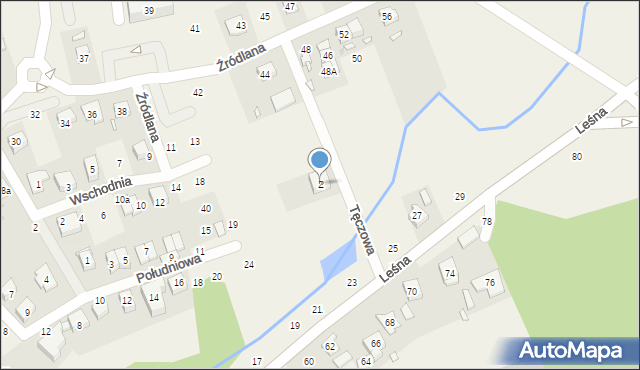 Czerwonak, Tęczowa, 2, mapa Czerwonak