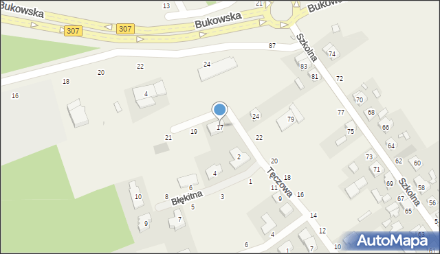 Dąbrowa, Tęczowa, 17, mapa Dąbrowa