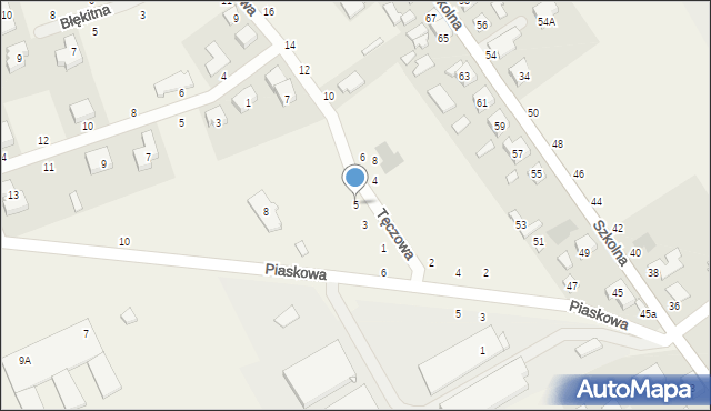 Dąbrowa, Tęczowa, 5, mapa Dąbrowa