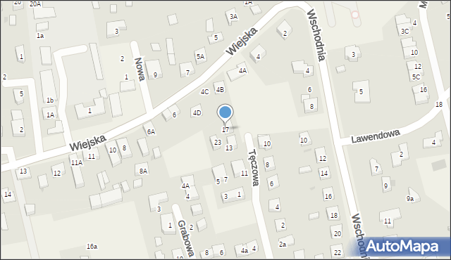 Długołęka, Tęczowa, 17, mapa Długołęka