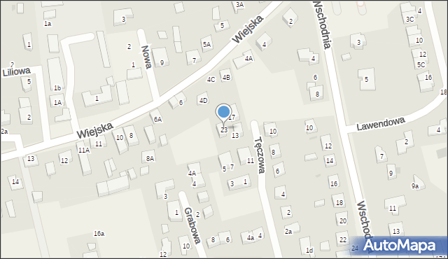 Długołęka, Tęczowa, 23, mapa Długołęka