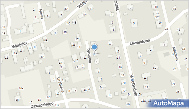 Długołęka, Tęczowa, 8, mapa Długołęka