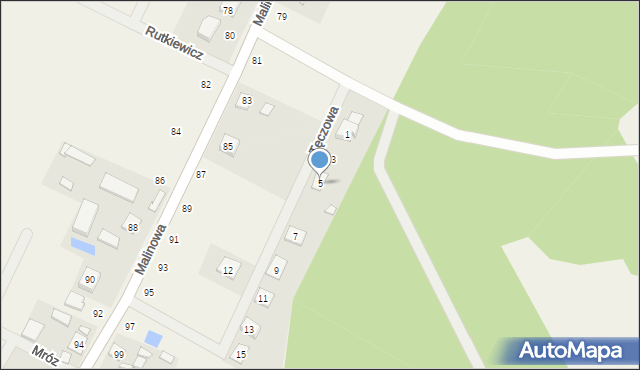 Dziemionna, Tęczowa, 5, mapa Dziemionna