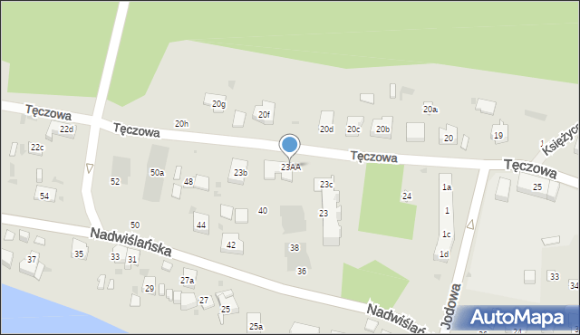Gdańsk, Tęczowa, 23AA, mapa Gdańska