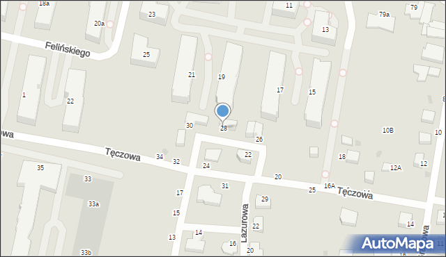 Gdynia, Tęczowa, 28, mapa Gdyni