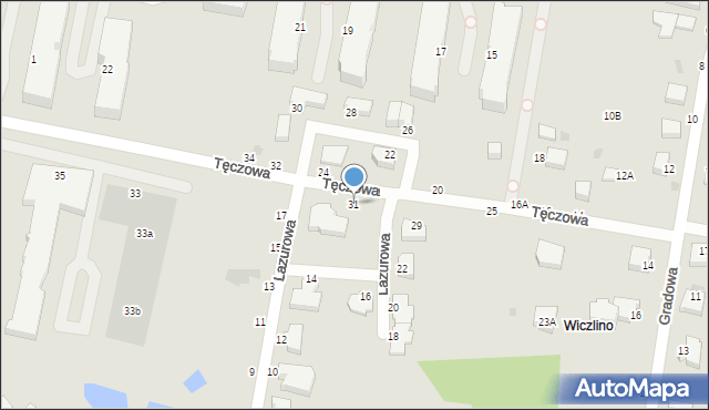 Gdynia, Tęczowa, 31, mapa Gdyni