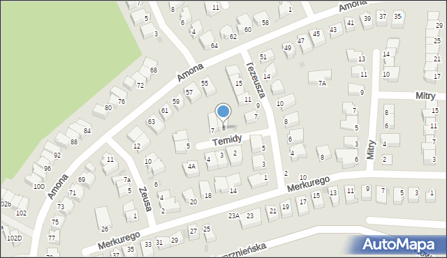 Gdynia, Temidy, 8, mapa Gdyni