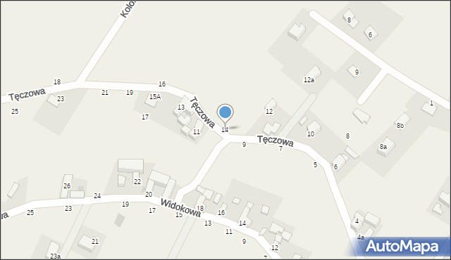 Gęsiniec, Tęczowa, 14, mapa Gęsiniec