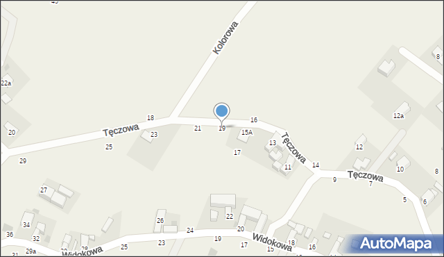 Gęsiniec, Tęczowa, 19, mapa Gęsiniec