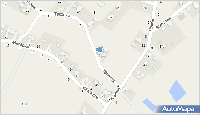 Gęsiniec, Tęczowa, 4a, mapa Gęsiniec