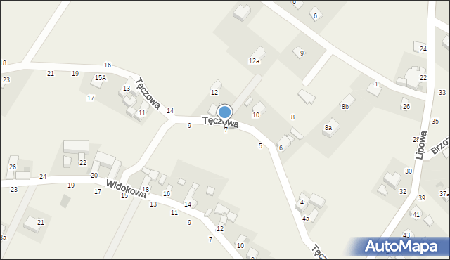 Gęsiniec, Tęczowa, 7, mapa Gęsiniec