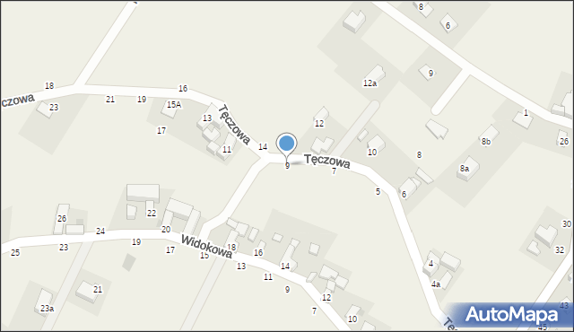 Gęsiniec, Tęczowa, 9, mapa Gęsiniec