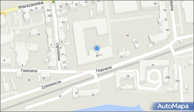 Gorzów Wielkopolski, Teatralna, 18, mapa Gorzów Wielkopolski