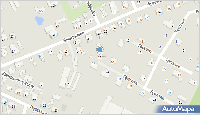 Gryfice, Tęczowa, 22, mapa Gryfice