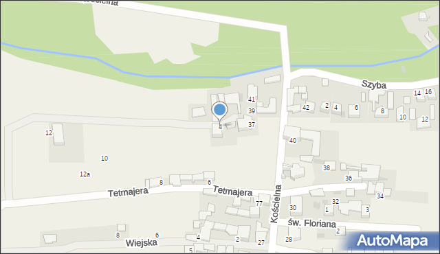 Harklowa, Tetmajera Włodzimierza, 4, mapa Harklowa