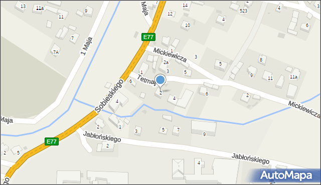 Jabłonka, Tetmajera, 2, mapa Jabłonka