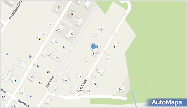 Jabłonna, Tęczowa, 5, mapa Jabłonna