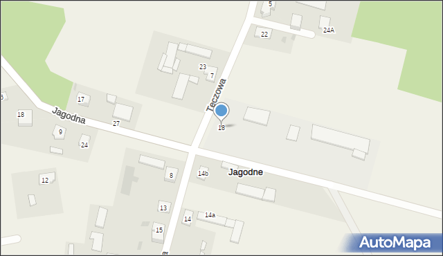 Jagodne, Tęczowa, 18, mapa Jagodne