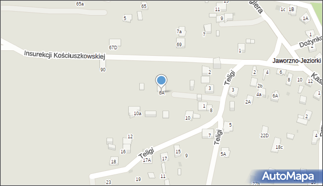 Jaworzno, Teligi Leonida, 6A, mapa Jaworzno