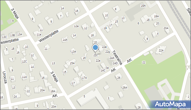 Józefów, Teatralna, 22c, mapa Józefów