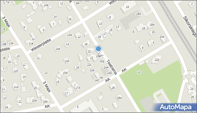 Józefów, Teatralna, 22e, mapa Józefów