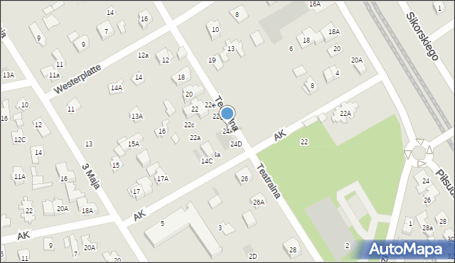 Józefów, Teatralna, 24A, mapa Józefów