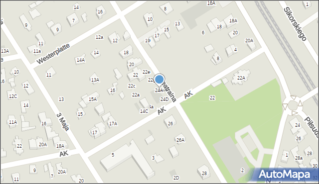 Józefów, Teatralna, 24B, mapa Józefów