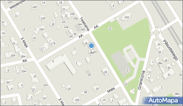 Józefów, Teatralna, 26A, mapa Józefów
