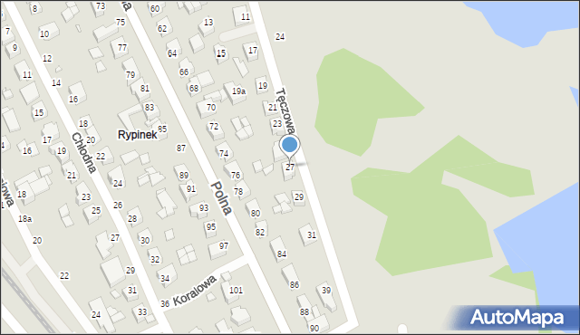 Kalisz, Tęczowa, 27, mapa Kalisza