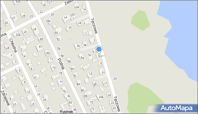 Kalisz, Tęczowa, 7, mapa Kalisza