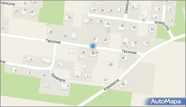 Karakule, Tęczowa, 30, mapa Karakule