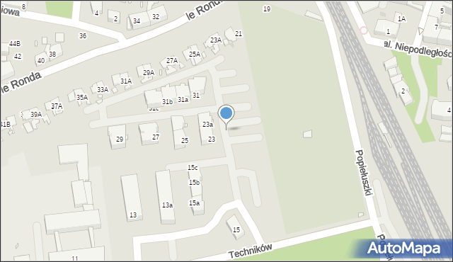 Katowice, Techników, 23i, mapa Katowic