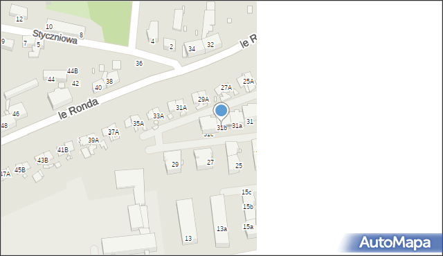 Katowice, Techników, 31b, mapa Katowic
