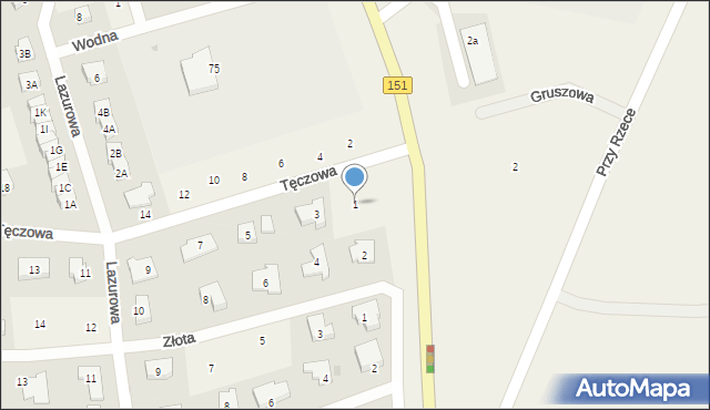 Kłodawa, Tęczowa, 1, mapa Kłodawa