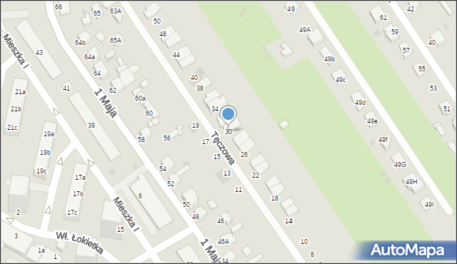 Knurów, Tęczowa, 30, mapa Knurów