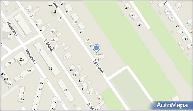 Knurów, Tęczowa, 4, mapa Knurów