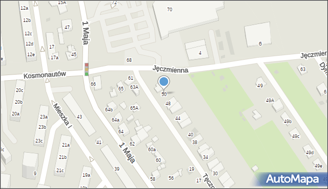 Knurów, Tęczowa, 50, mapa Knurów