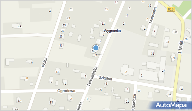 Kodeń, Terespolska, 5, mapa Kodeń