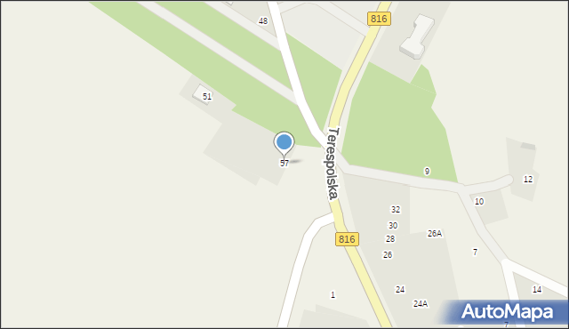 Kodeń, Terespolska, 57, mapa Kodeń