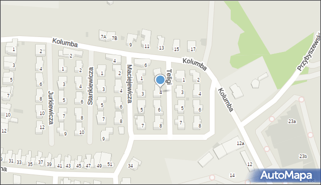 Kołobrzeg, Teligi Leonida, 4, mapa Kołobrzegu