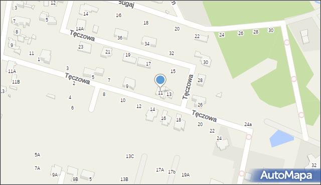 Komorów, Tęczowa, 11, mapa Komorów