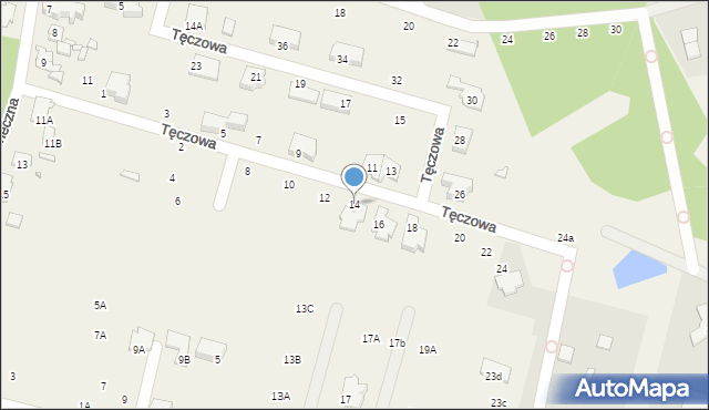 Komorów, Tęczowa, 14, mapa Komorów