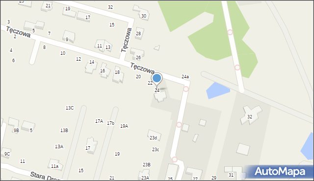 Komorów, Tęczowa, 24, mapa Komorów