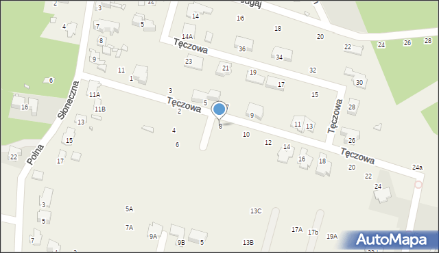 Komorów, Tęczowa, 8, mapa Komorów