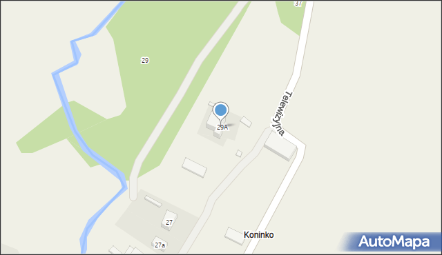 Koninko, Telewizyjna, 29A, mapa Koninko