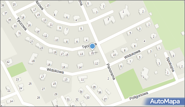 Kościelna Wieś, Tęczowa, 11, mapa Kościelna Wieś
