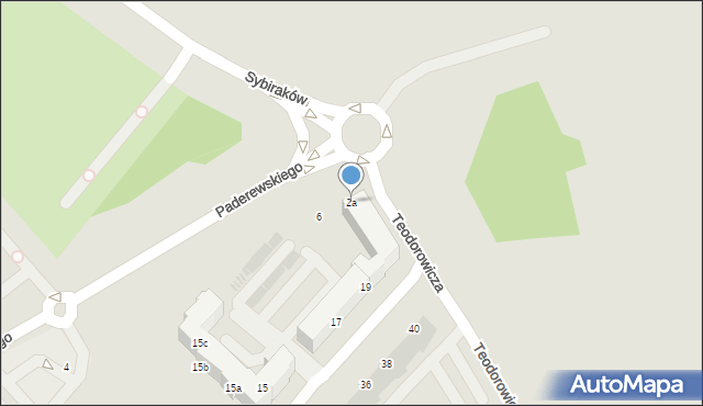 Koszalin, Teodorowicza Józefa, abp., 2a, mapa Koszalina