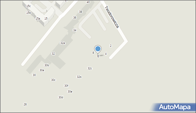 Koszalin, Teodorowicza Józefa, abp., 6, mapa Koszalina