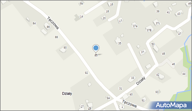 Kozy, Tęczowa, 85, mapa Kozy
